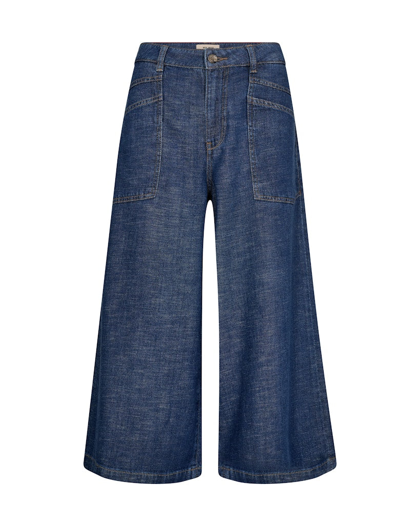 Mos Mosh naisten nilkkapituiset farkut Culotte Arga Jeans, tummansininen