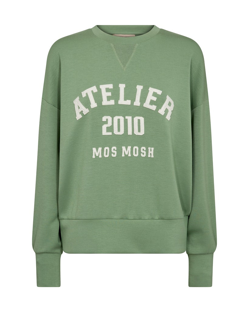 Mos Mosh naisten collegepaita Nima O-LS Sweatshirt, vaaleanvihreä