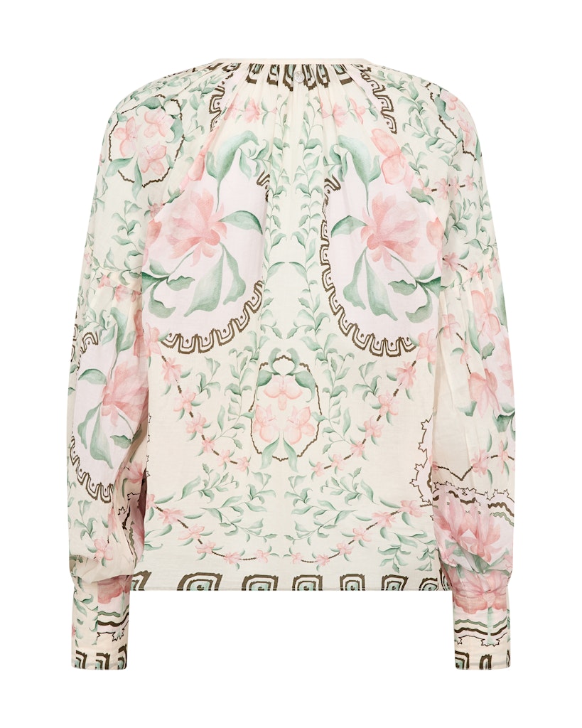 Mos Mosh naisten pusero Wylde Orchid Blouse, valkopohjainen kuosi