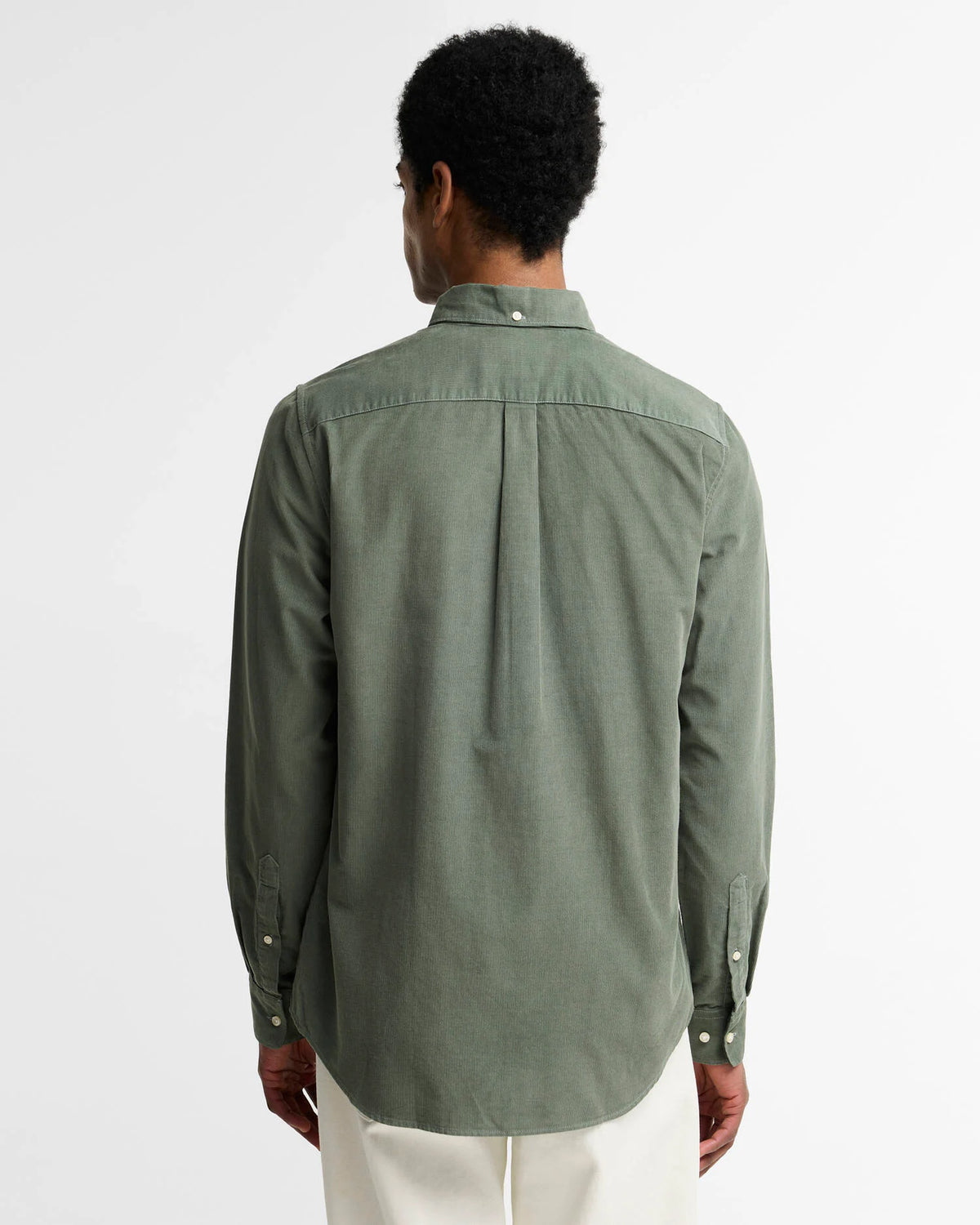 Barbour miesten kauluspaita Ramsey Tailored Cord Shirt, vedenvihreä