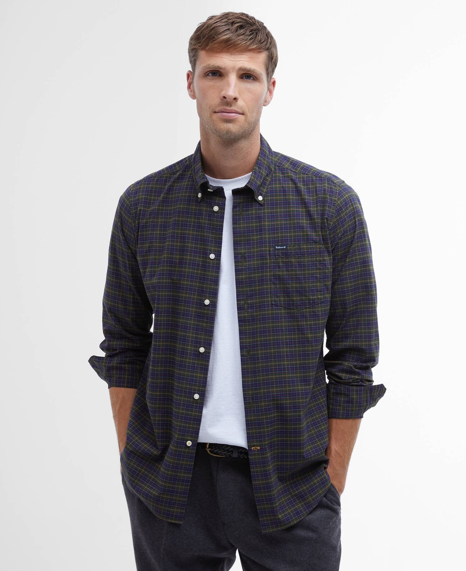 Barbour miesten kauluspaita Lomond Shirt, sininen ruutu