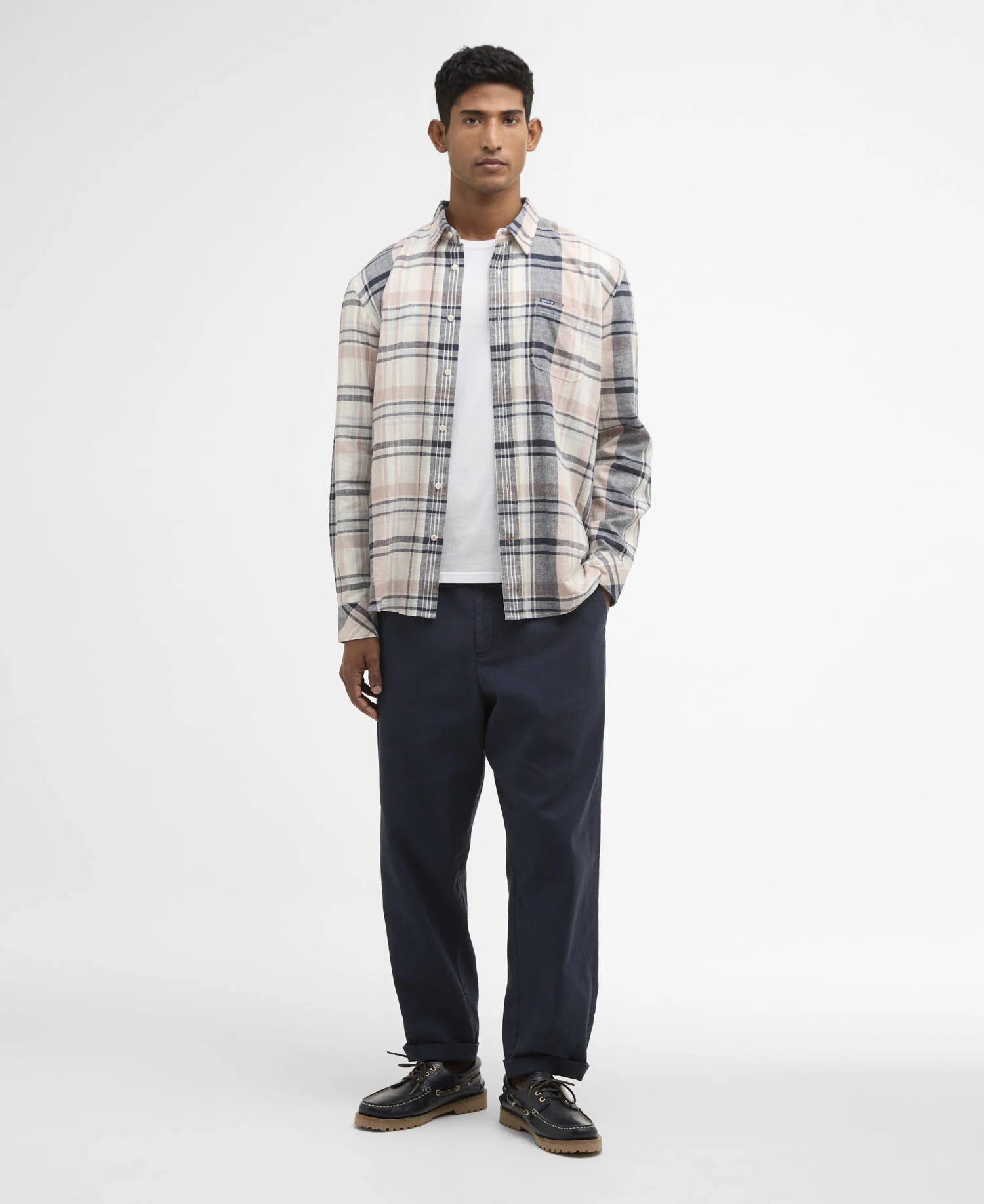 Barbour miesten kauluspaita Holwick, Kuosillinen beige