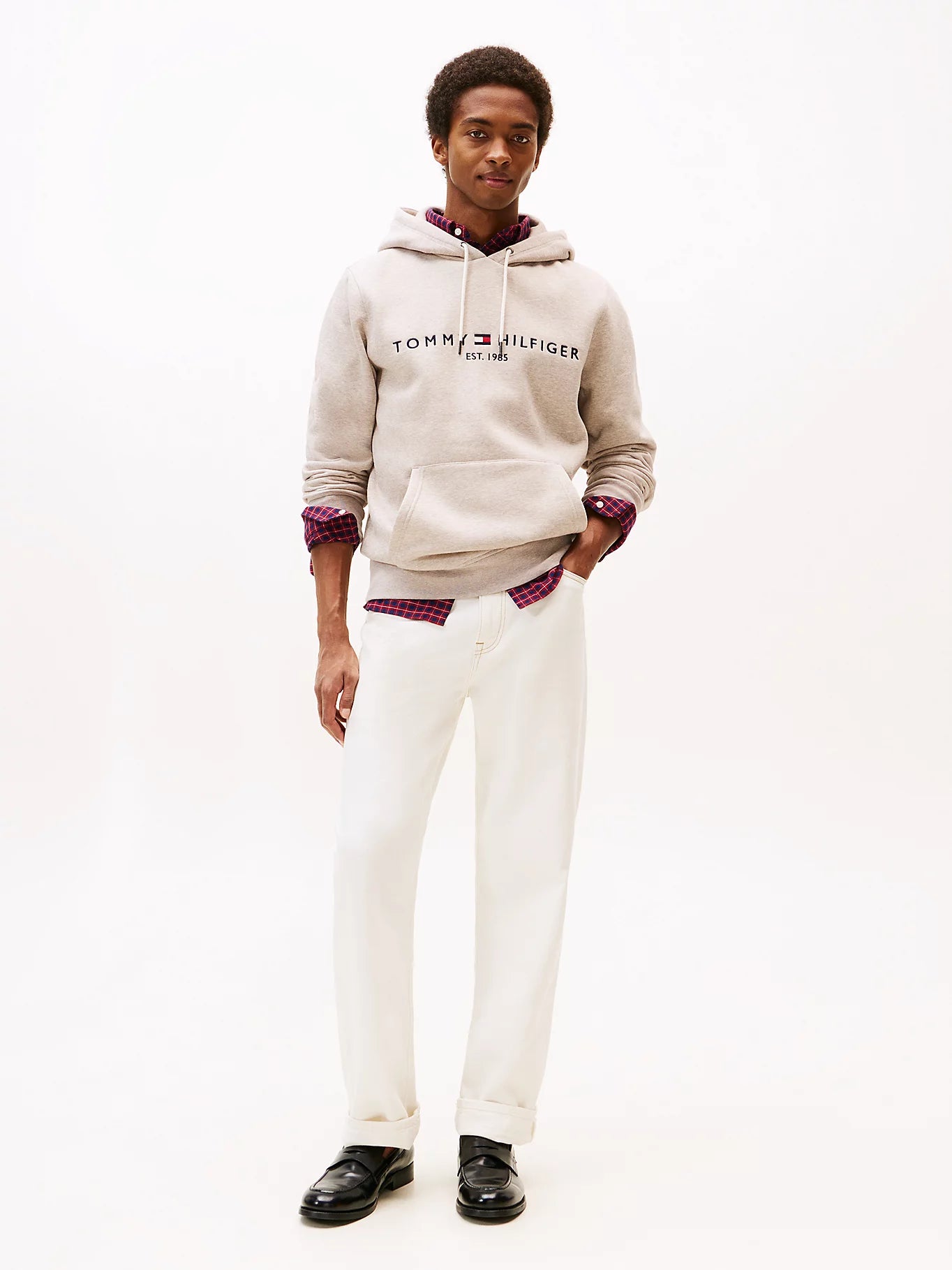 Tommy Hilfiger miesten huppari TOMMY LOGO HOODY, vaalea beige