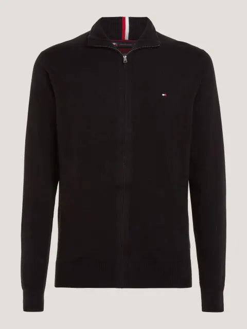 Tommy Hilfiger miesten neuletakki PIMA ORG CTN CASHMERE FULL ZIP, musta