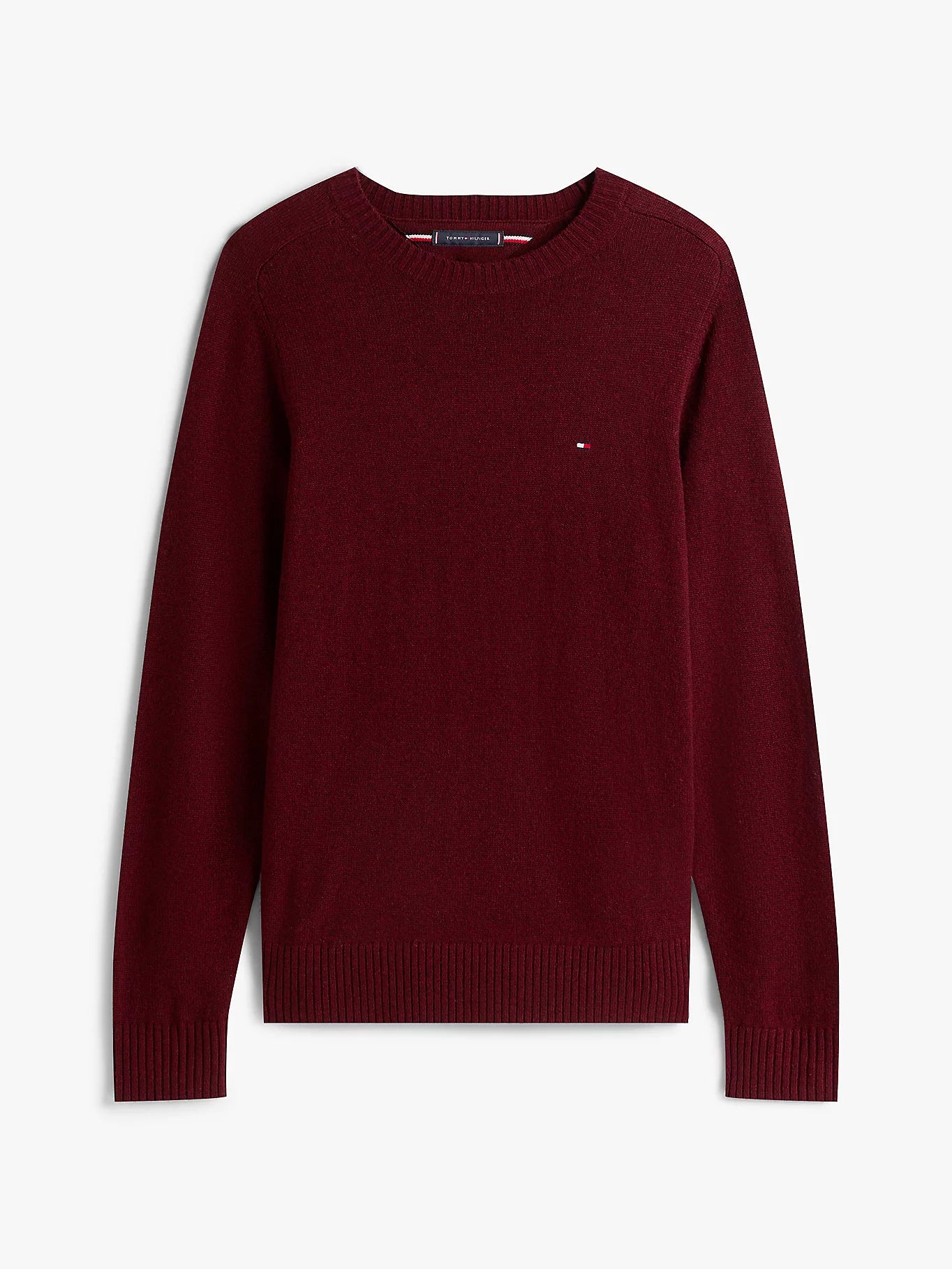 Tommy Hilfiger miesten neulepusero CLAMBSWOOL CREW NECK, viininpunainen