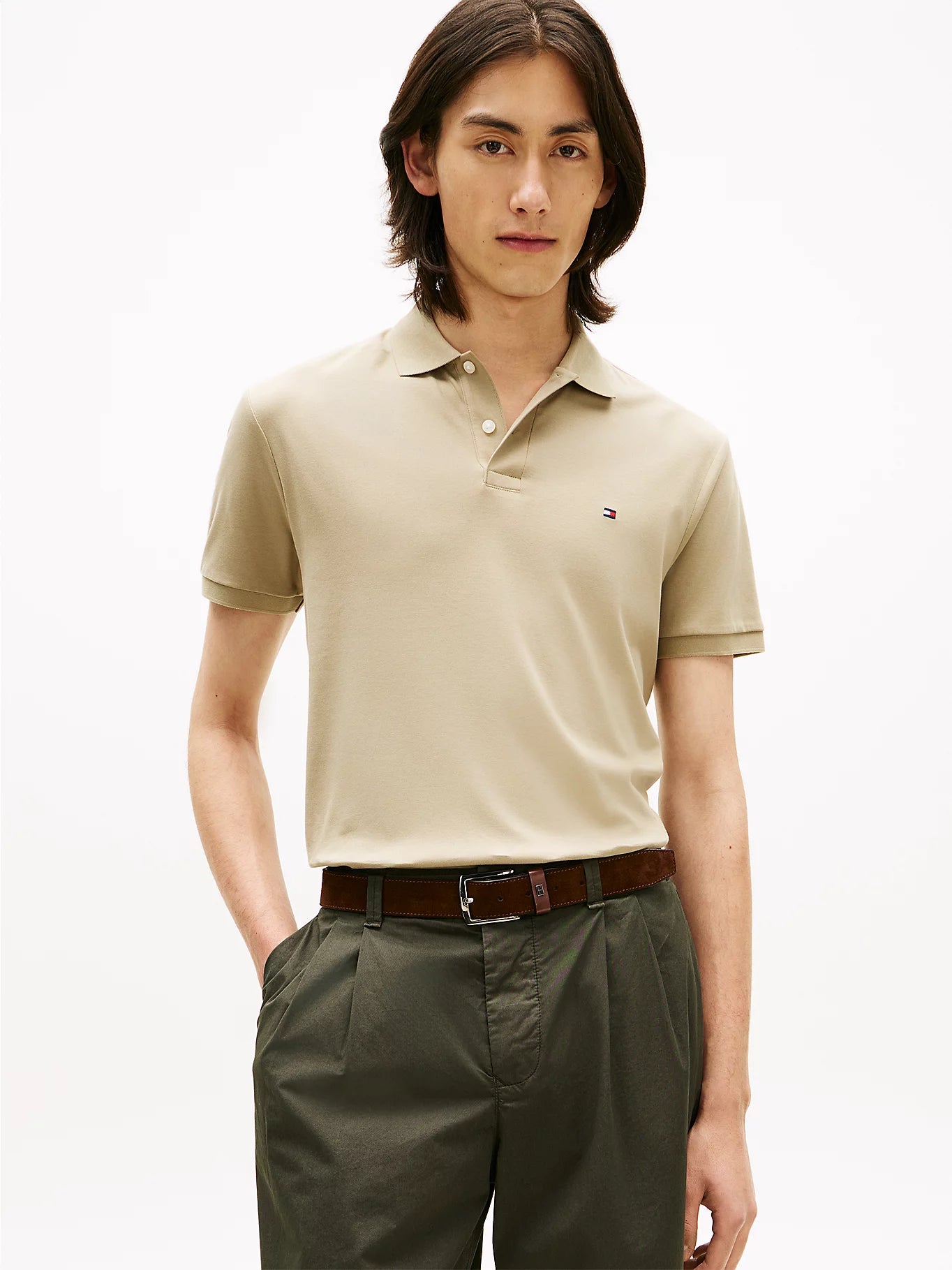 Tommy Hilfiger miesten pikeepaita Liquid Cotto Reg Seasonal Polo, beige
