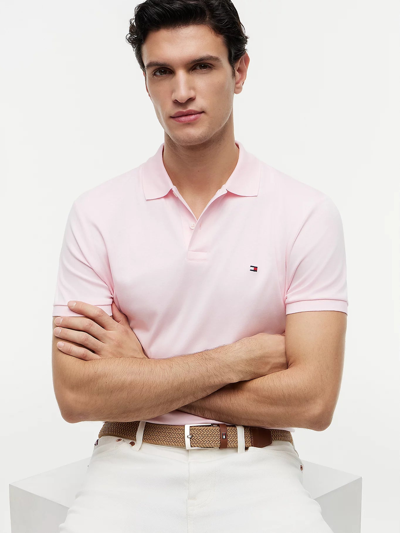 Tommy Hilfiger miesten pikeepaita Liquid Cotton Reg Seasonal Polo, vaaleanpunainen