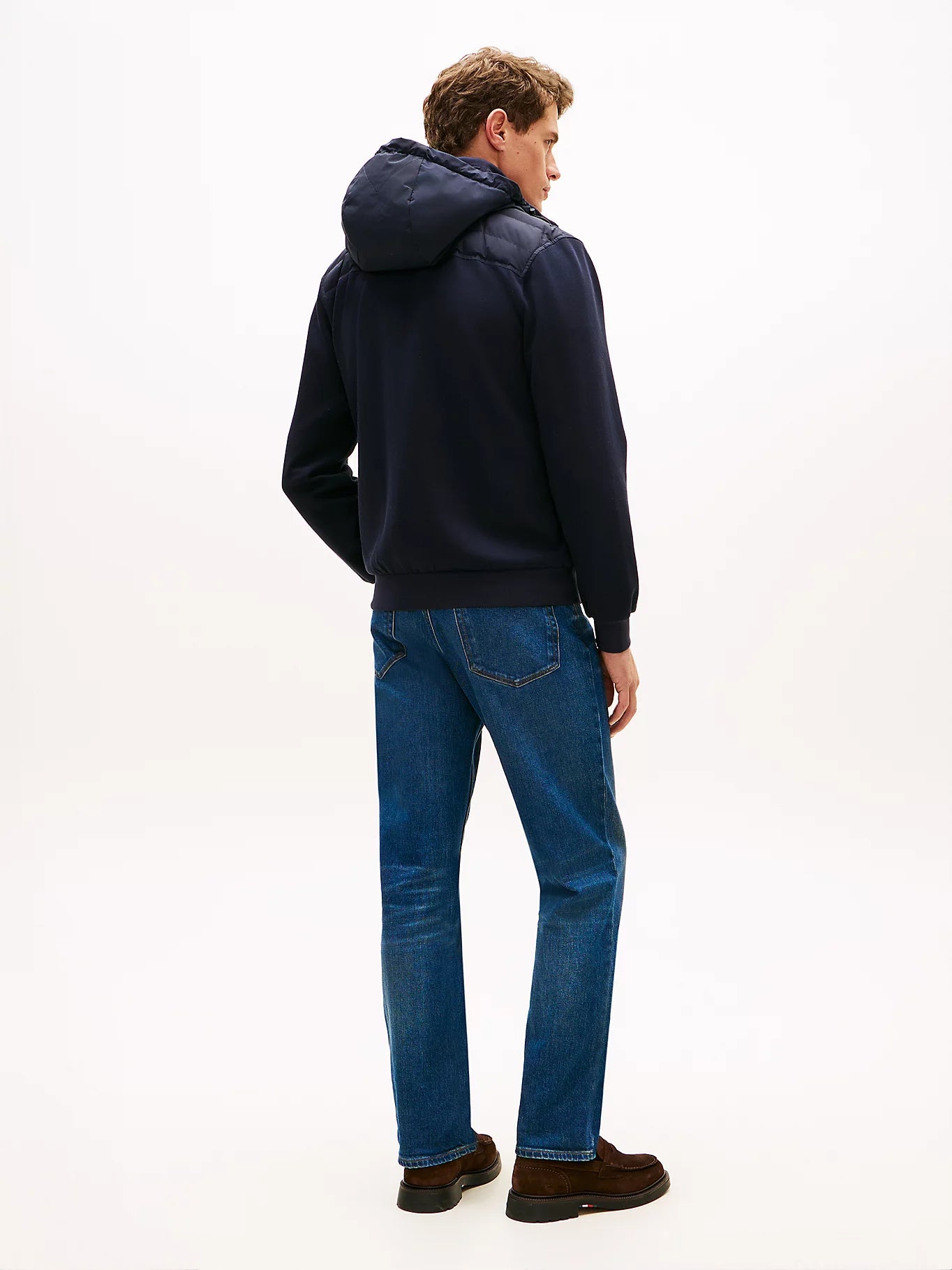 Tommy Hilfiger miesten huppari Mix Media Hooded Zip, tummansininen