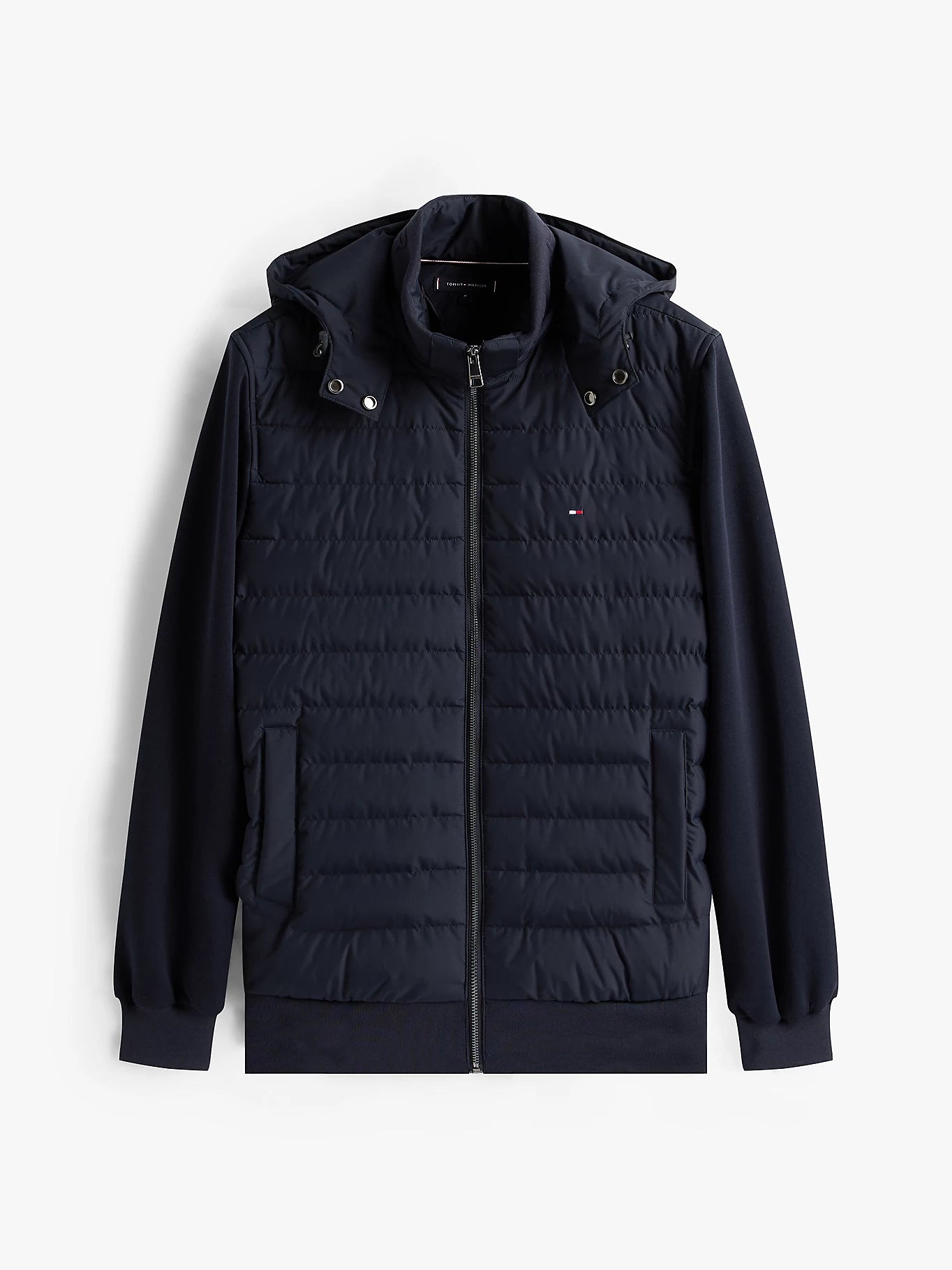 Tommy Hilfiger miesten huppari Mix Media Hooded Zip, tummansininen