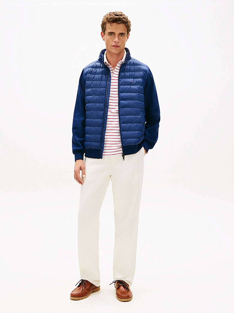 Tommy Hilfiger miesten Hybriditakki Mix Media Stand Collar, tummansininen