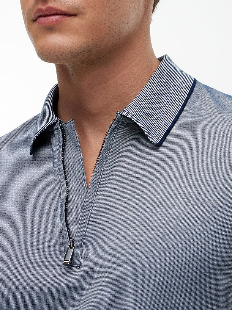 Tommy Hilfiger miesten pikeepaita DC Performance Zip, vaaleansininen