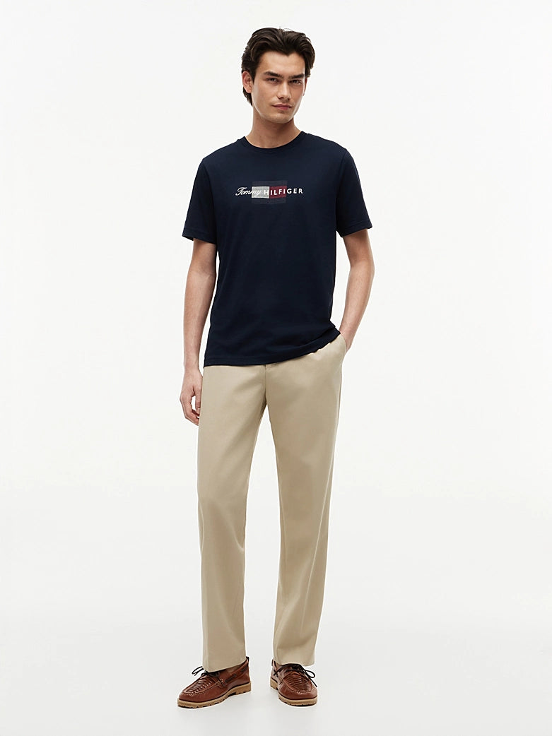 Tommy Hilfiger miesten t-paita Script Flag Regular Tee, tummansininen