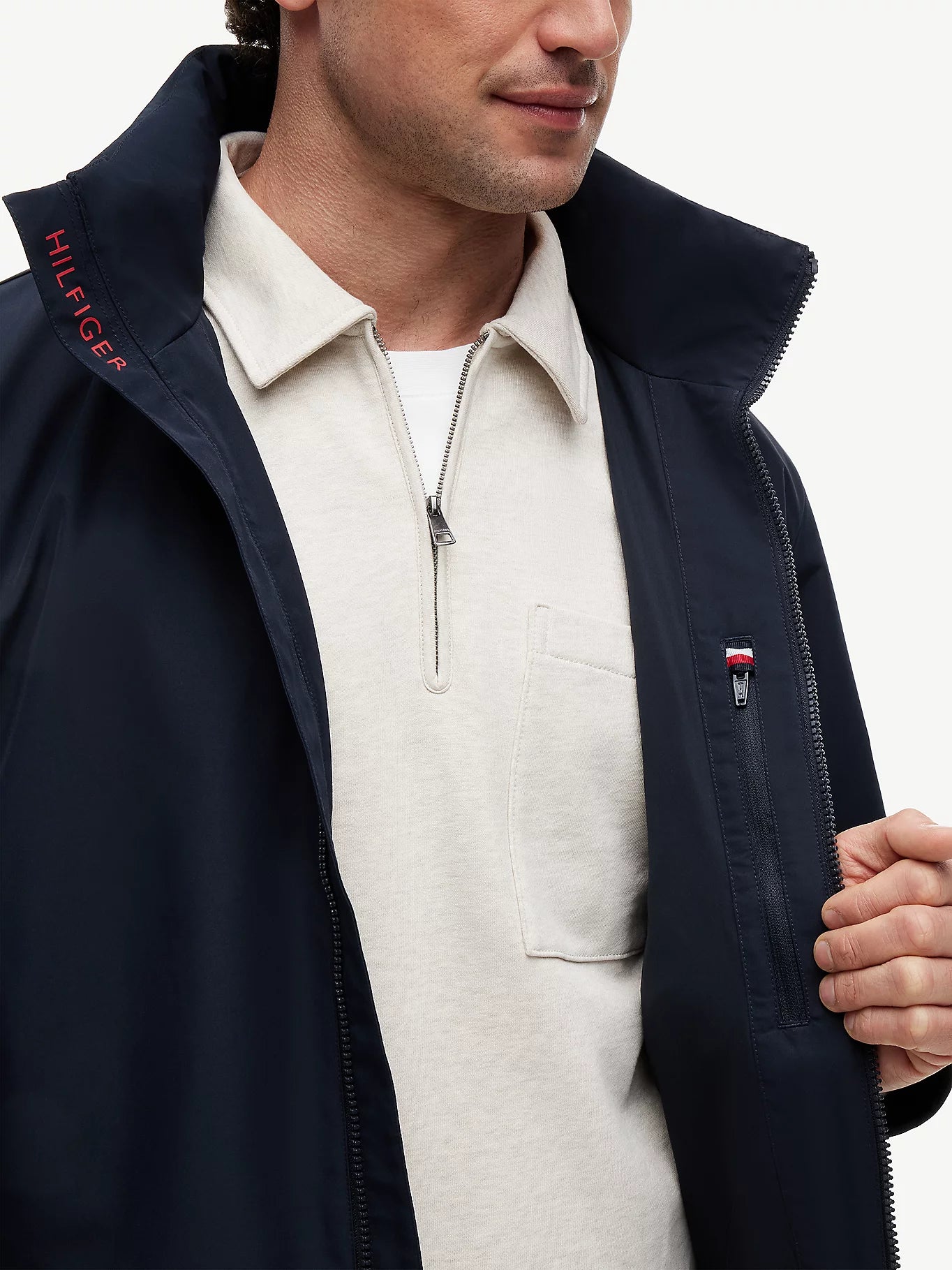 Tommy Hilfiger miesten takki Collar Logo, tummansininen