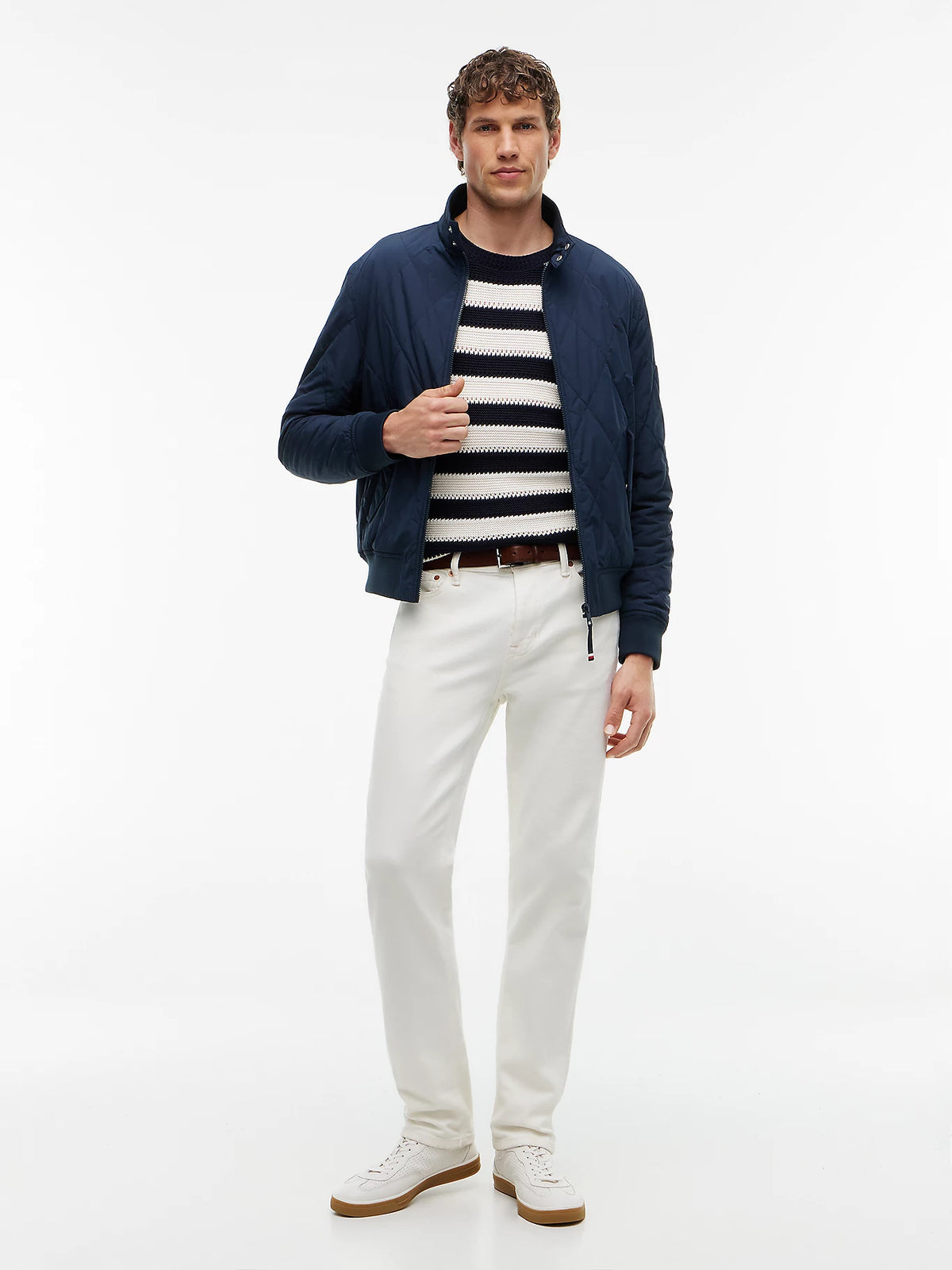 Tommy Hilfiger miesten takki Water Repellent Packable Quilted Harrington Jacket, tummansininen
