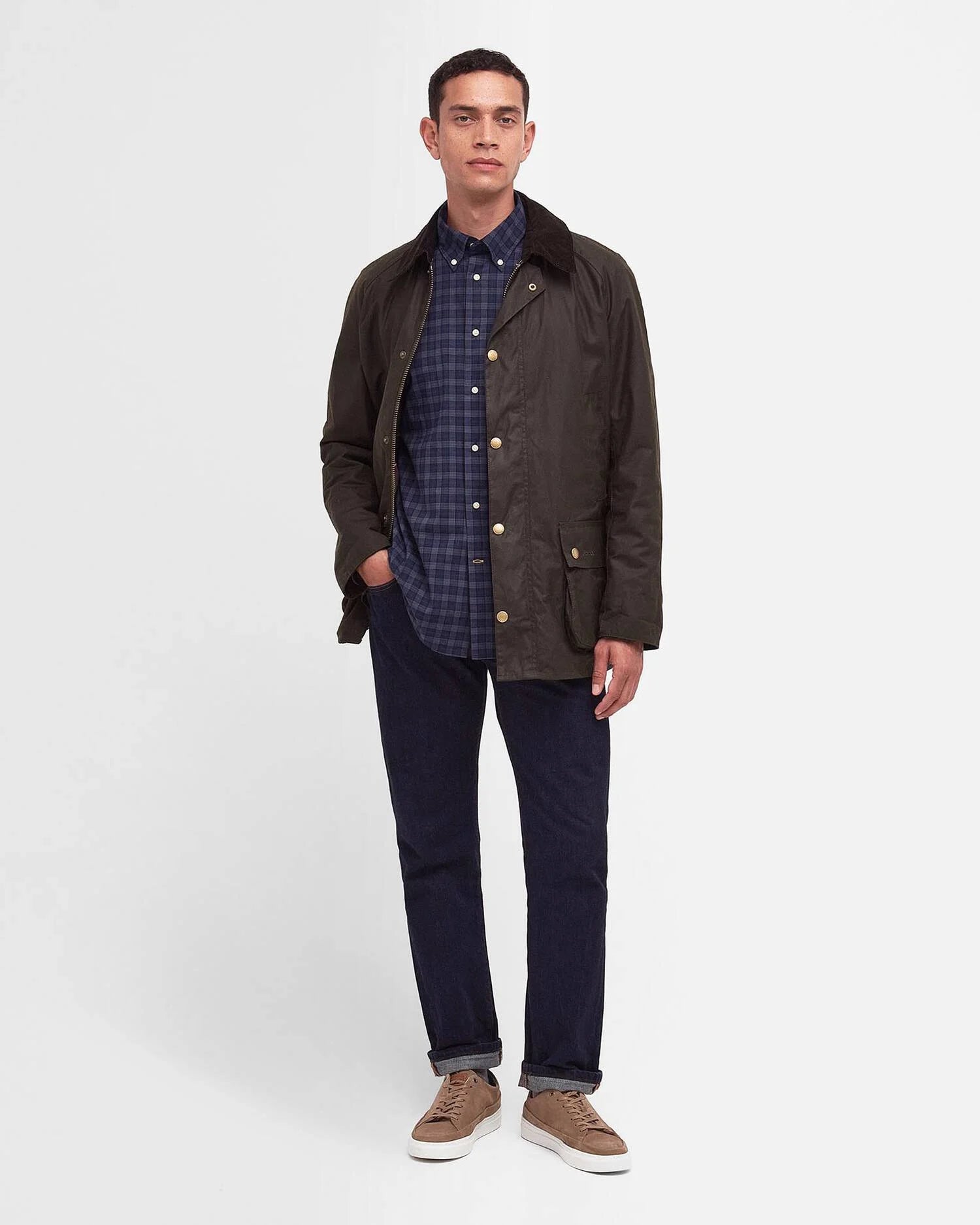 Barbour miesten takki Ashby Waxed Jacket, khaki