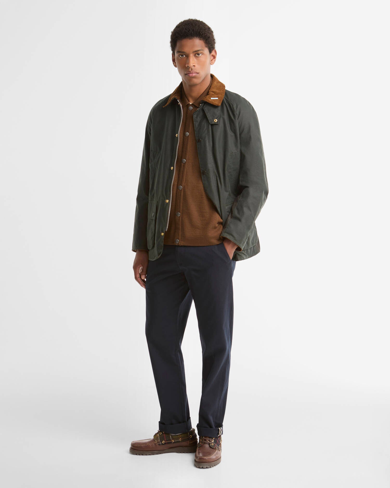 Barbour miesten takki Ashby Waxed Jacket, tummanvihreä