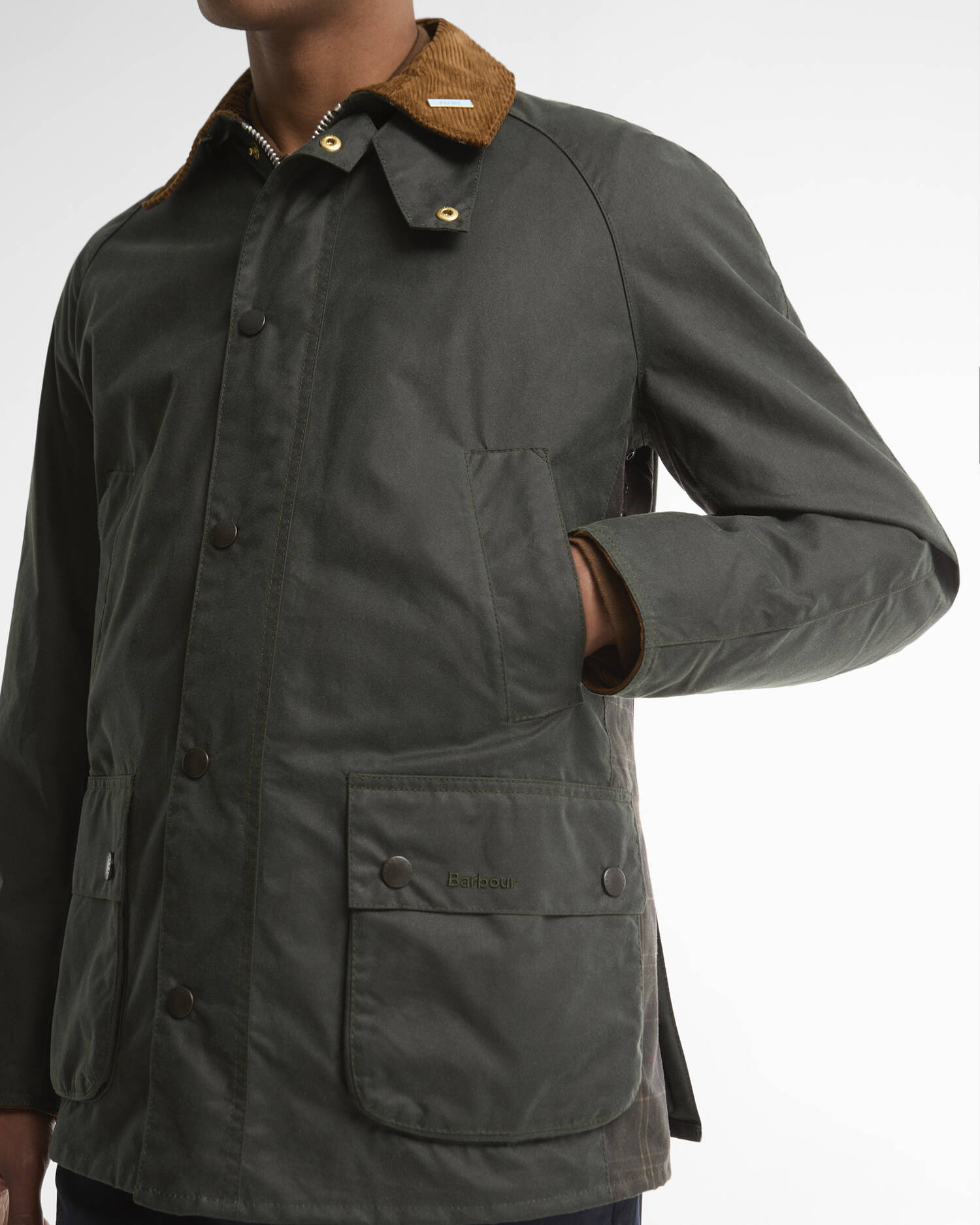 Barbour miesten takki Ashby Waxed Jacket, tummanvihreä