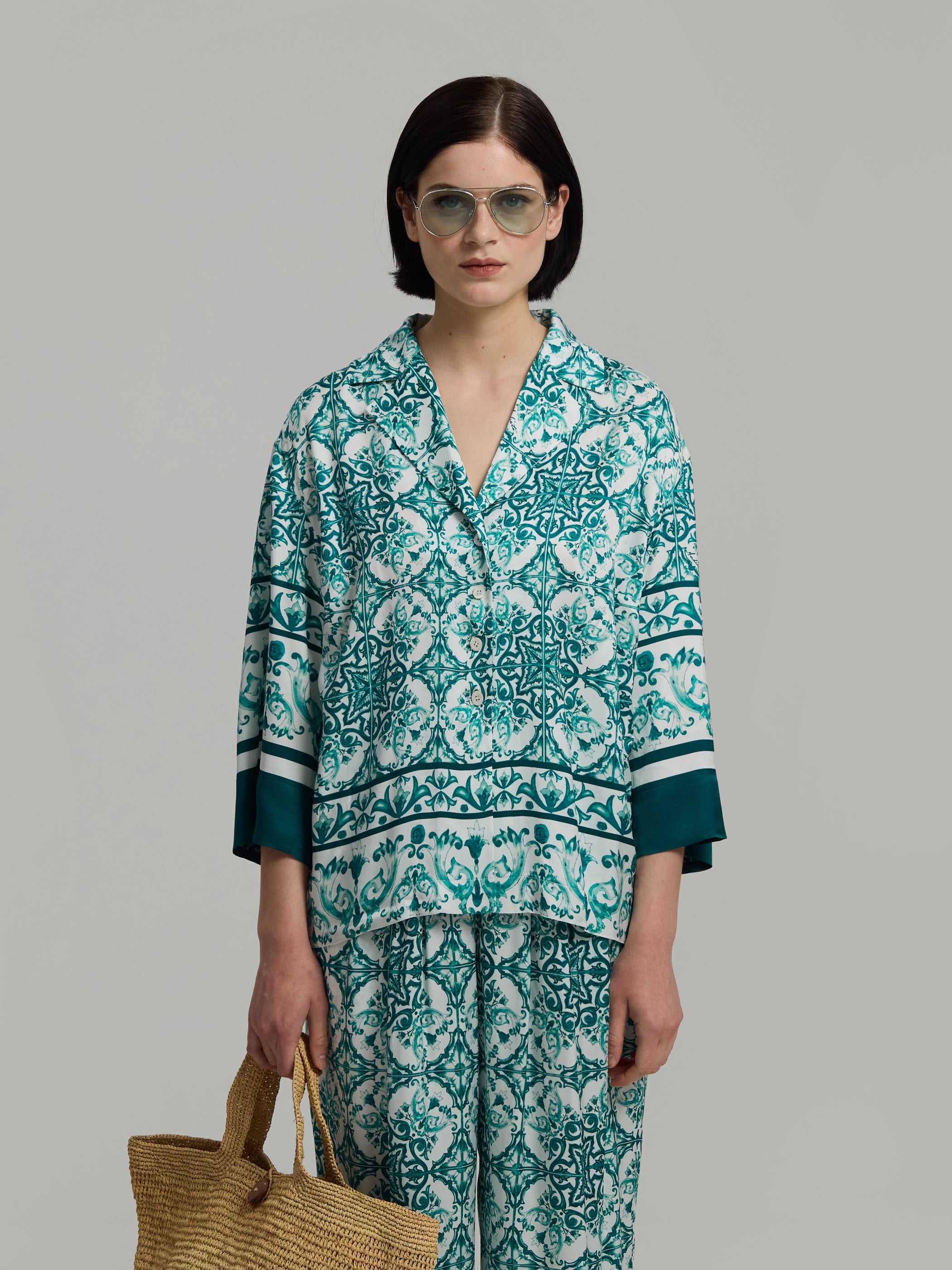 Andiata naisten pusero Maura Shirt, vihreä kuosi