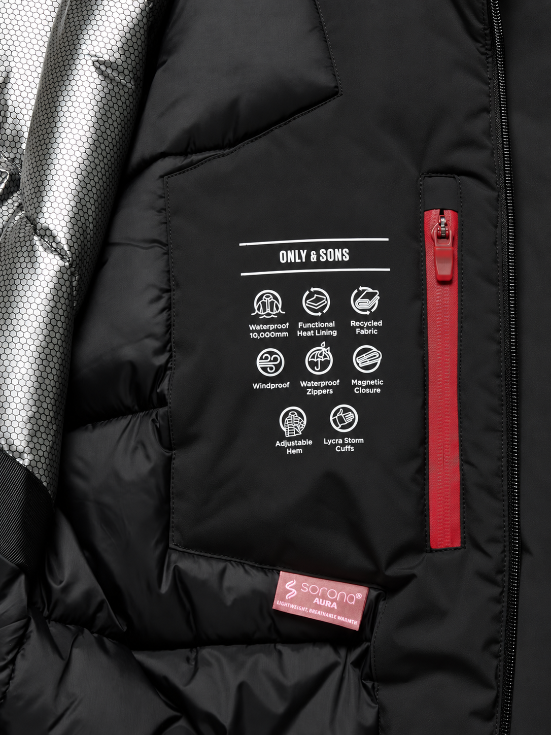 Only and Sons miestentakki Nate Technical Jacket, Black