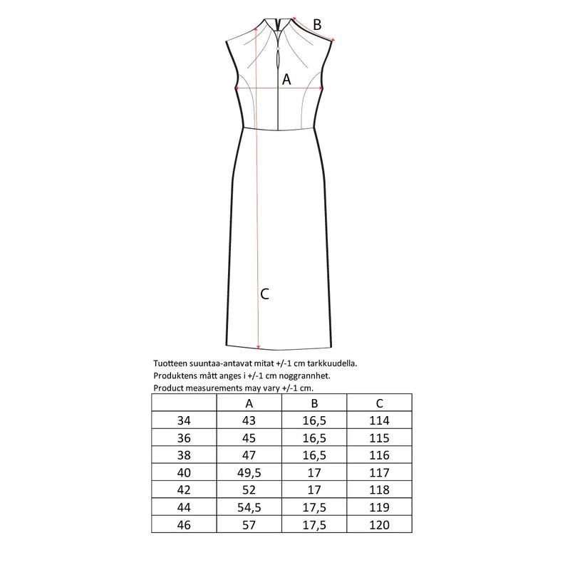 Andiata mekko Muusa Mekko, luonnonvalkoinen