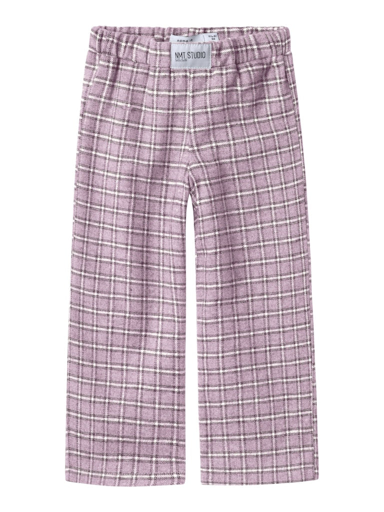 Name It housut K NMNSTRANE PANT, vaaleanpunainen ruutu