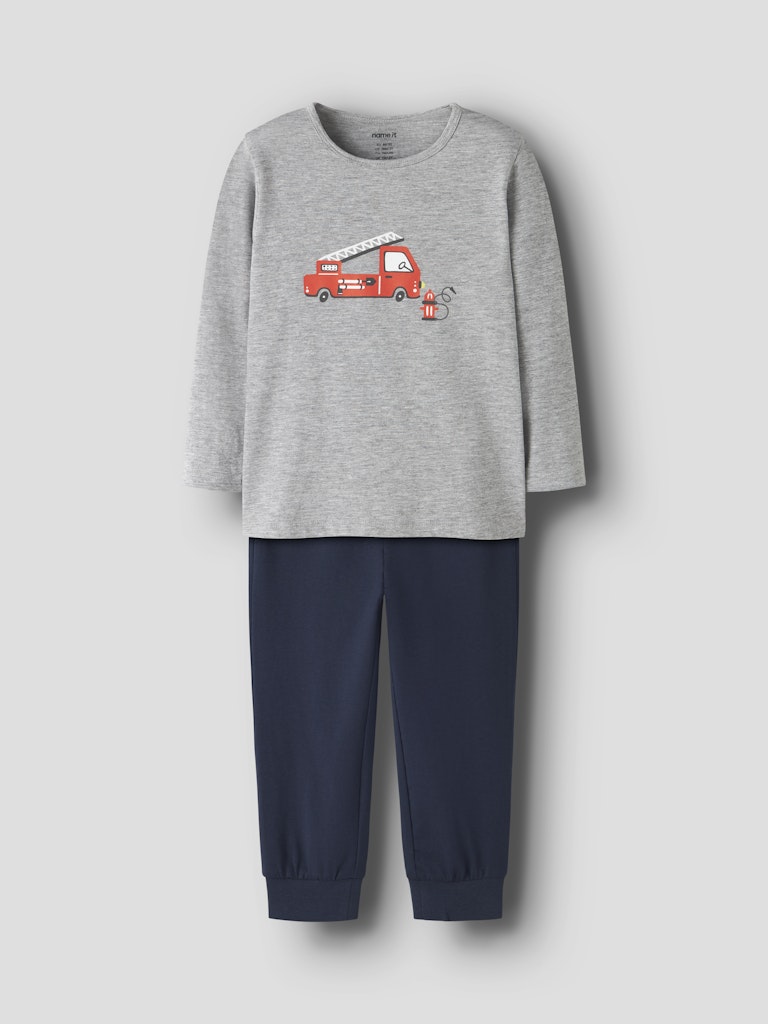 Name It lasten pyjama NMMNIGHTSET GREY FIRETRUCK NOOS, keskiharmaa