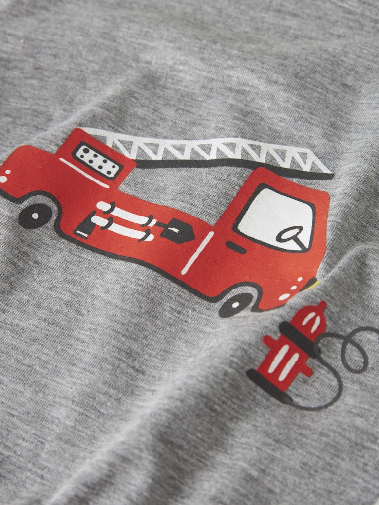 Name It lasten pyjama NMMNIGHTSET GREY FIRETRUCK NOOS, keskiharmaa