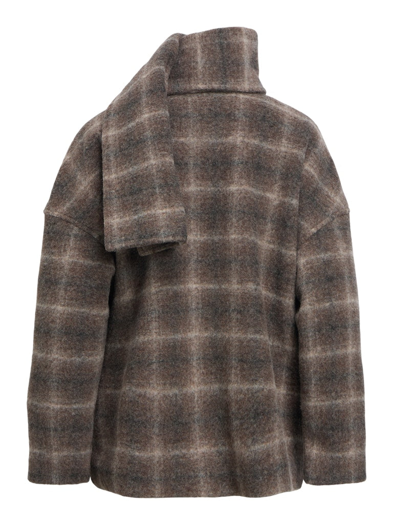 Object naisten villakangastakki Objmaise Scarf Jacket, Carafe Check