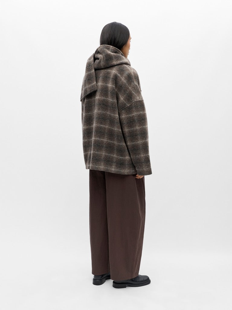 Object naisten villakangastakki Objmaise Scarf Jacket, Carafe Check