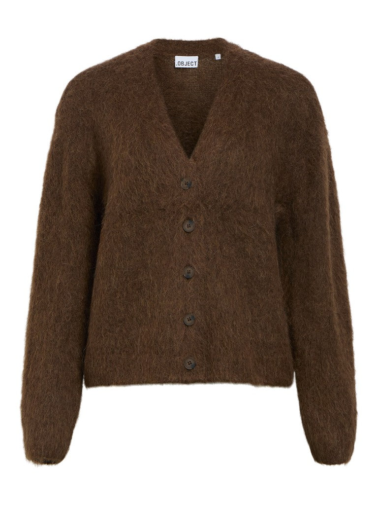 Object naisten neuletakki Harry L/S LO Knit Cardigan, Melange Carafe