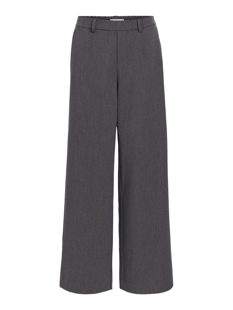 Object Naisten Housut, OBJLISA WIDE PANT NOOS H Medium Grey Melange