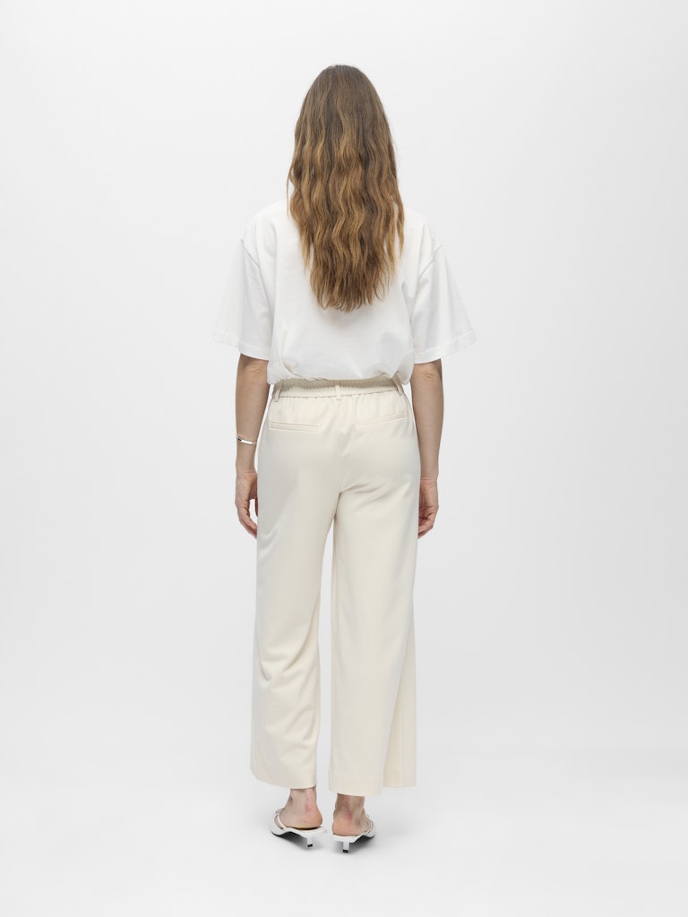 Object naisten housut OBJLisa Cropped Wide Pant Div, Sandshell