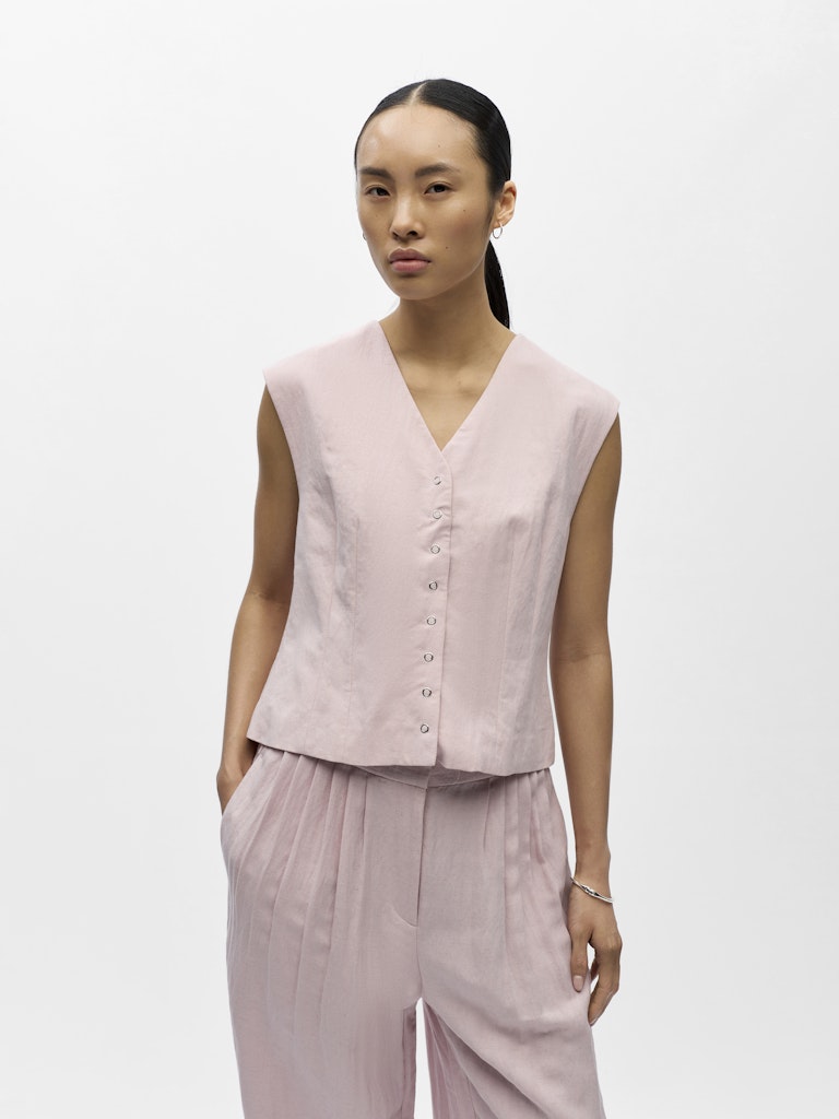 Object naisten liivi OBJMolly S/L RE Waistcoat 144, Pale Lilac