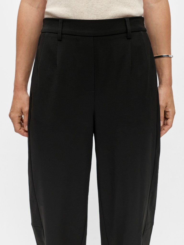 Object naisten housut Lisa HW Ankle Barrel Pant, musta