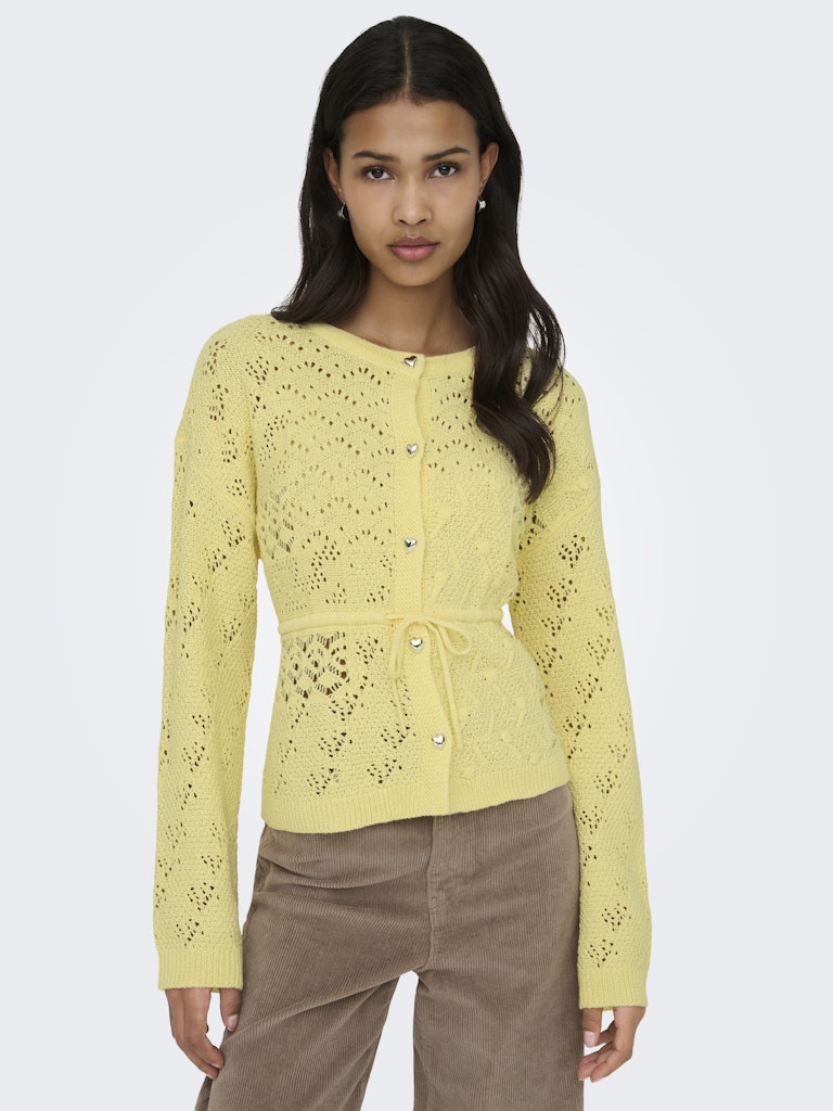 Only naisten neuletakki ONLELKE LIFE LS CARDIGAN CC KNT, keltainen