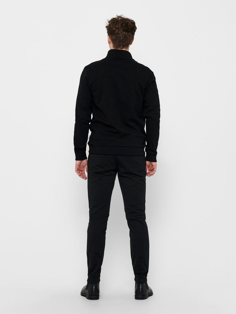 Only & Sons miesten collegepaita OnsCeres Half Zip, musta