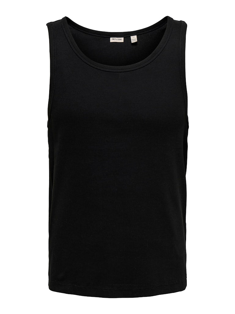 Only & Sons miesten hihaton paita ONSTanner, musta