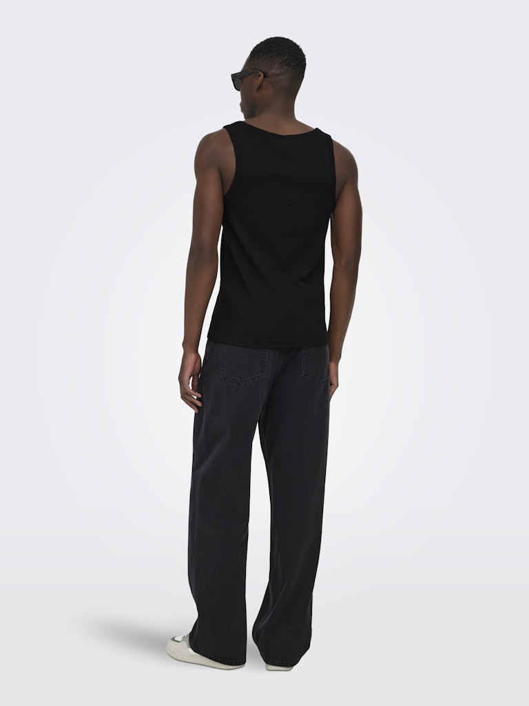 Only & Sons miesten hihaton paita ONSTanner, musta