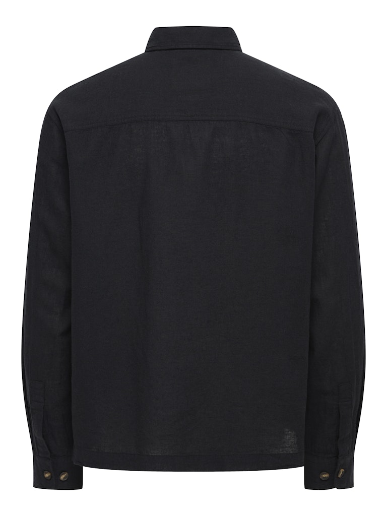 Only and Sons miesten paitatakki ONSCAIDEN LS Overshirt Linen Blend, musta