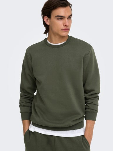Only and Sons miesten collegepaita Onsceres Crew Neck, Beluga