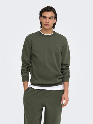 Only and Sons miesten collegepaita Onsceres Crew Neck, Beluga