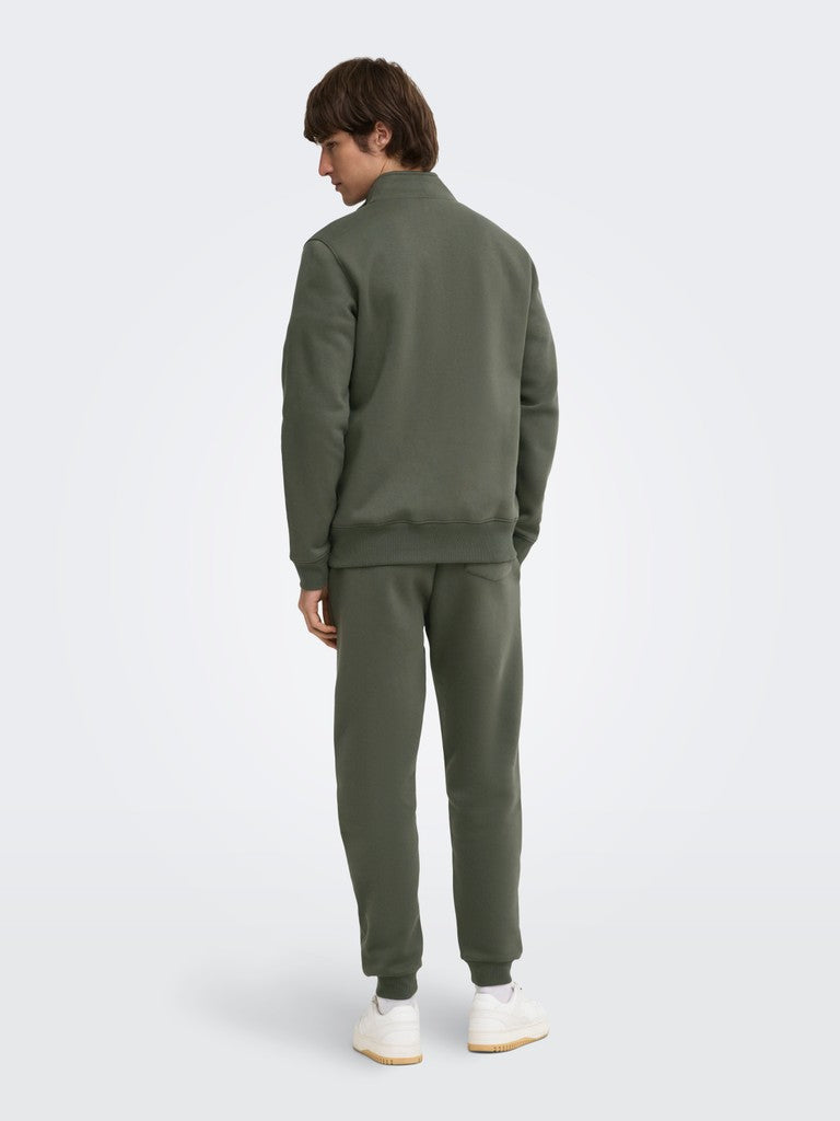 Only and Sons miesten collegepaita Ceres Half Zip, Beluga