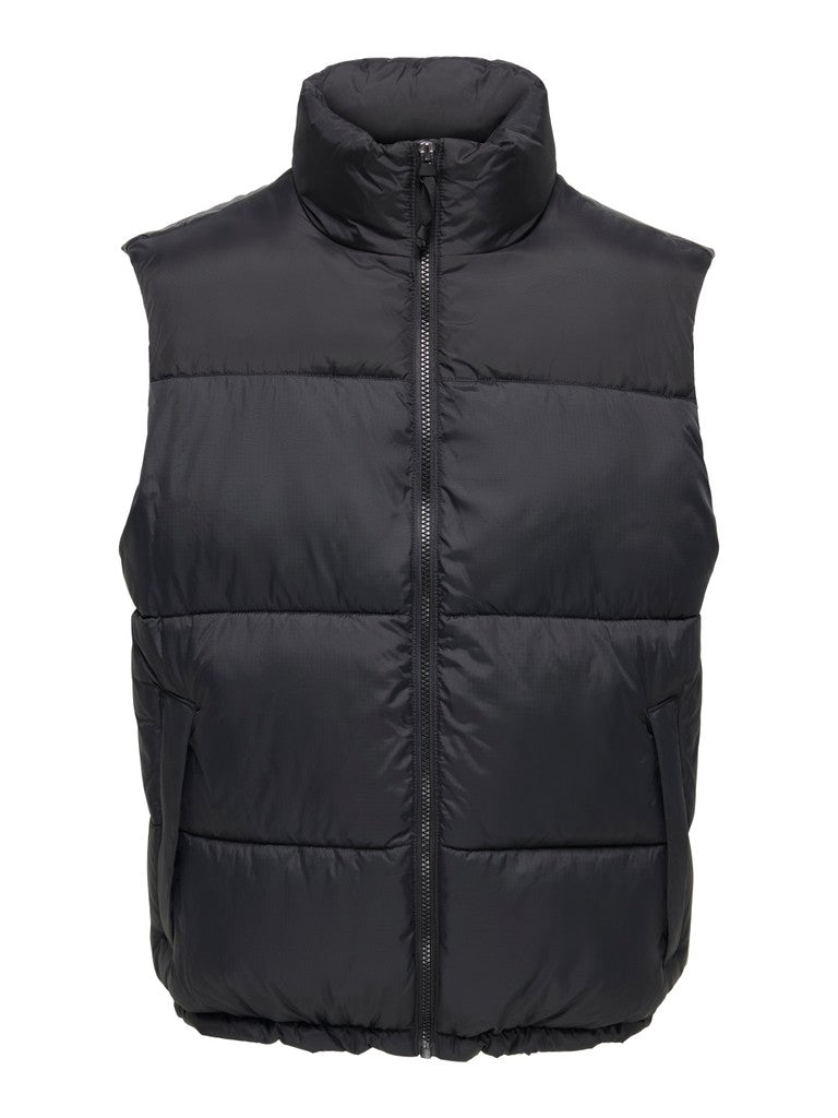 Only & Sons miesten toppaliivi Maverick Puffer Vest, musta