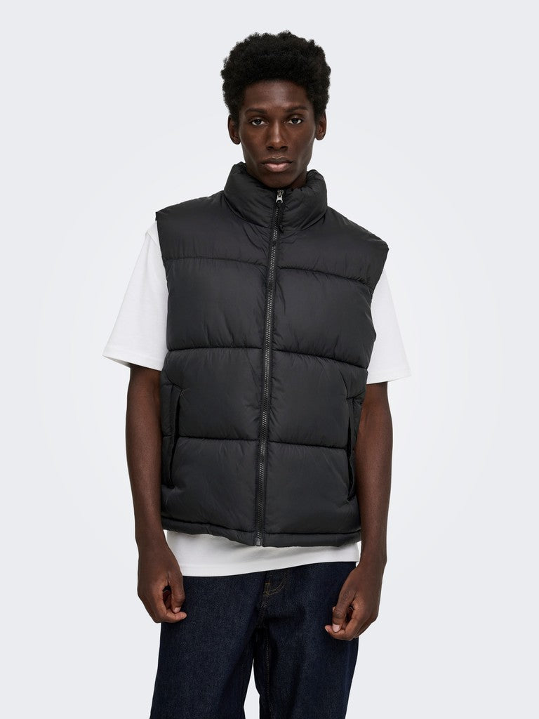 Only & Sons miesten toppaliivi Maverick Puffer Vest, musta