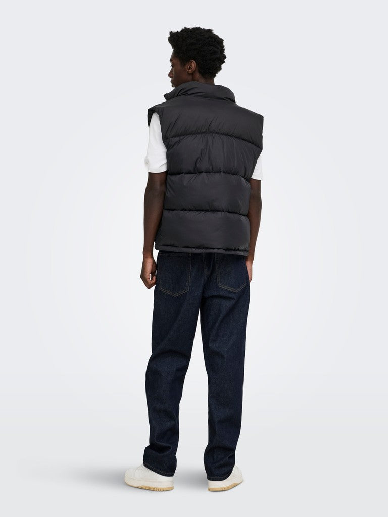 Only & Sons miesten toppaliivi Maverick Puffer Vest, musta