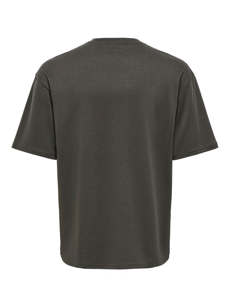 Only and Sons miesten T-paita Caspian Airflex Boxy SS Tee, Beluga