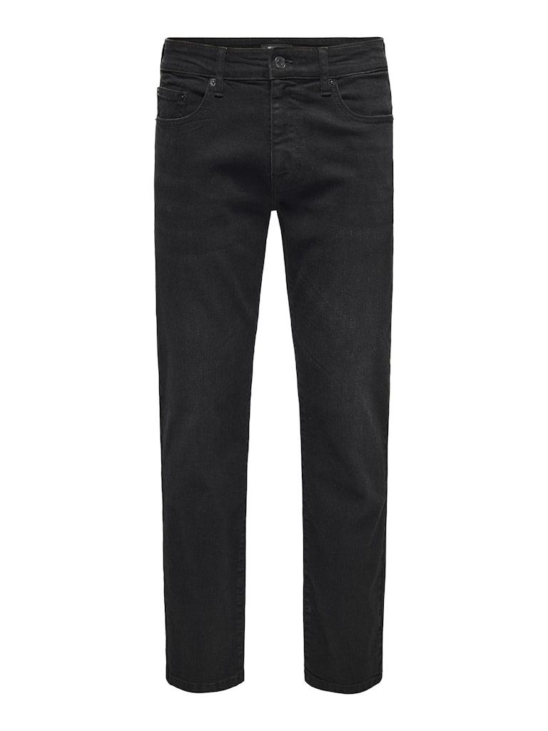 Only and Sons miesten farkut ONSWEFT REGULAR BLACK 8638 MAT DNM NOOS, Black Denim
