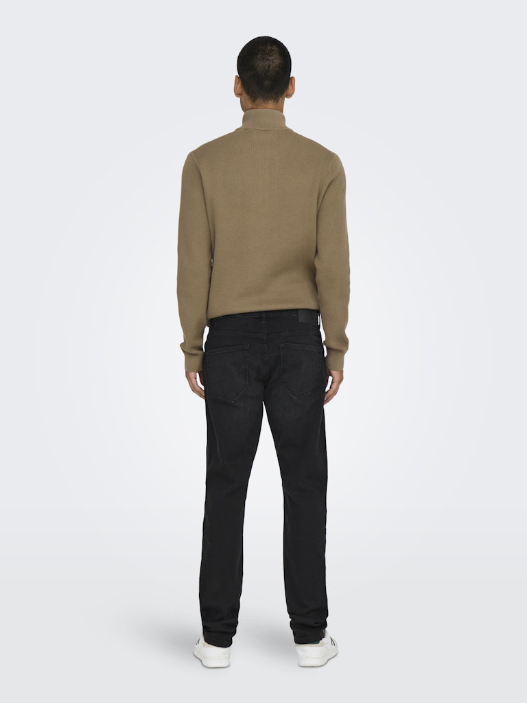 Only and Sons miesten farkut ONSWEFT REGULAR BLACK 8638 MAT DNM NOOS, Black Denim