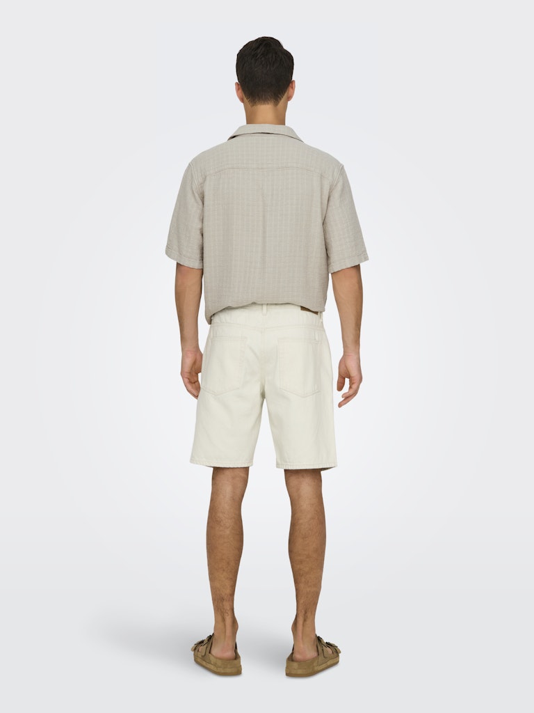 Only & Sons miesten farkkushortsit OnsEdge Pim, Ecru