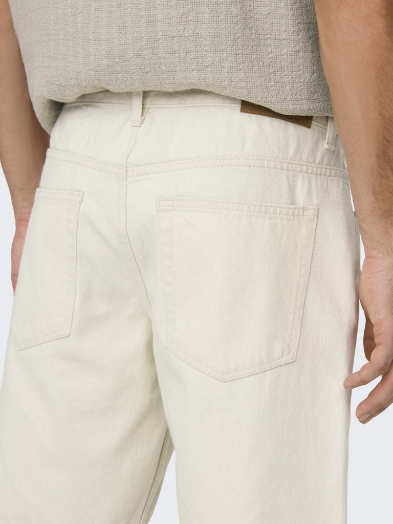 Only & Sons miesten farkkushortsit OnsEdge Pim, Ecru